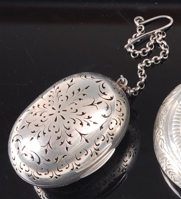 Lot 1130 - A Victorian silver pomander, of pierced oval...