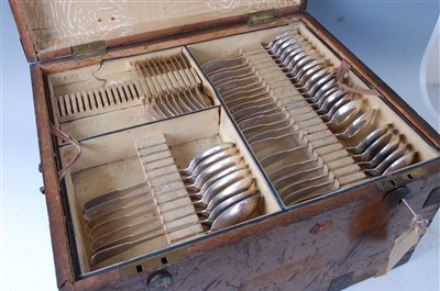 Lot 1144 - A George IV silver part cutlery suite in...