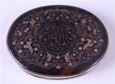 Lot 1134 - A 19th century white metal, tortoiseshell and...