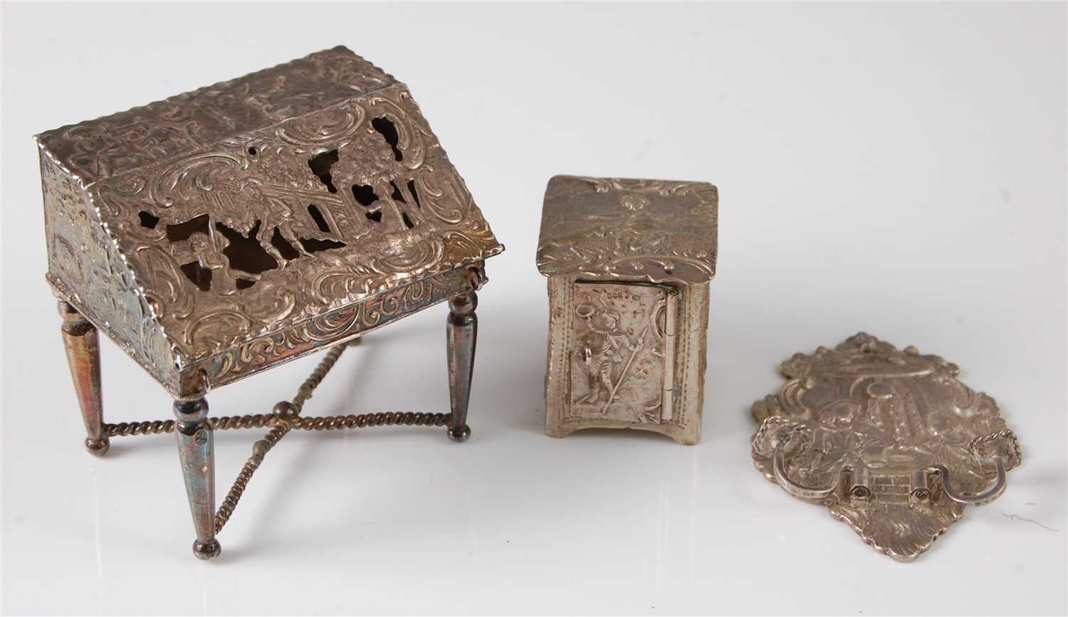 Lot 1136 - A late 19th century Dutch silver miniature...