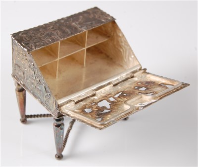 Lot 1136 - A late 19th century Dutch silver miniature...