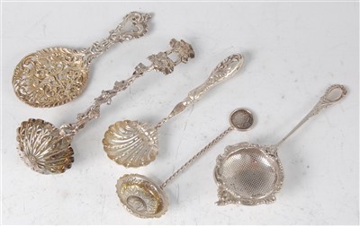 Lot 1152 - A late Victorian silver sifting spoon, the...