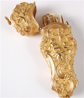 Lot 1279 - A George III gilt metal etui, worked in high...