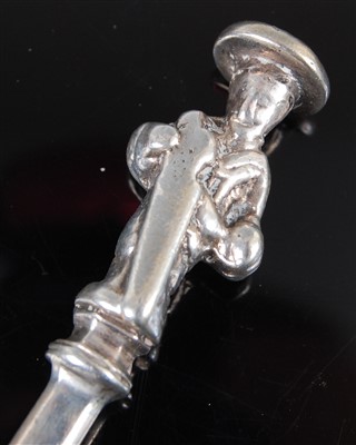 Lot 1149 - A George II silver anointing spoon, having...