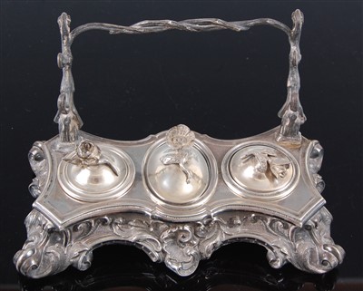 Lot 1148 - A late 19th century French silver clad desk...
