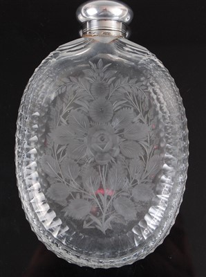 Lot 1058 - A George V cut glass and white metal mounted...