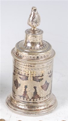 Lot 1159 - A circa 1900 continental white metal jar and...