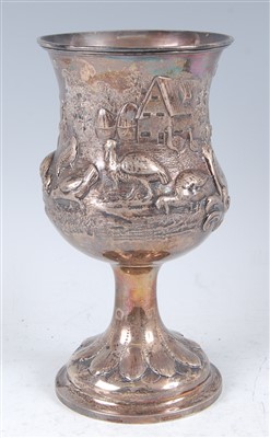 Lot 1162 - A mid-Victorian silver pedestal oversize...