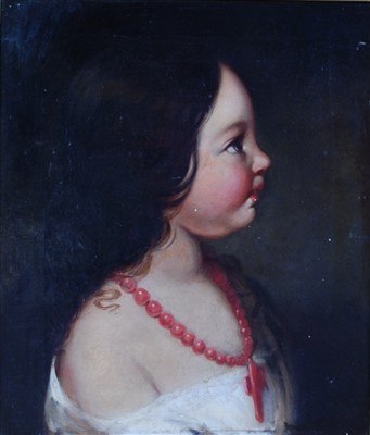 Lot 1364 - 19th century school - Profile portrait of a...