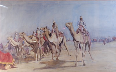 Lot 1359 - Constance Paterson - Study of a desert caravan,...