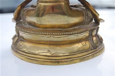 Lot 1327 - A gilt bronze figure of the Tibetan goddess...