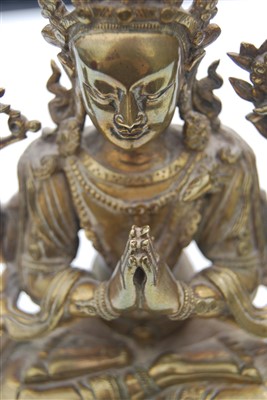 Lot 1327 - A gilt bronze figure of the Tibetan goddess...