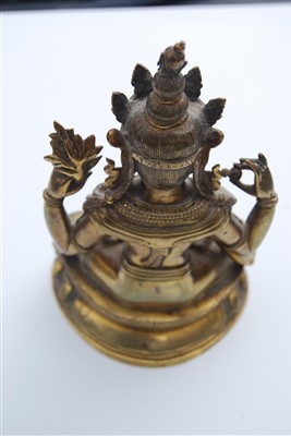 Lot 1327 - A gilt bronze figure of the Tibetan goddess...