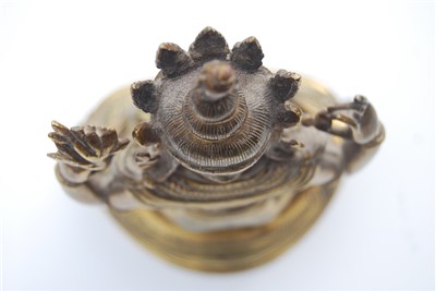 Lot 1327 - A gilt bronze figure of the Tibetan goddess...
