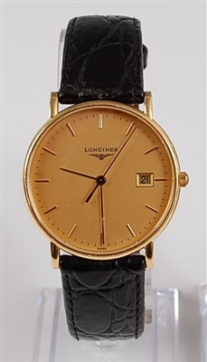 Lot 1239 - An 18ct yellow gent's Longines Grande...