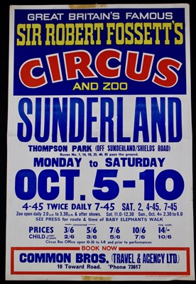 Lot 14 - Sir Robert Fossett’s circus posters, 1970’s,...