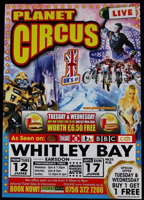 Lot 110 - Modern circus posters – Planet, Zyair, Santus,...
