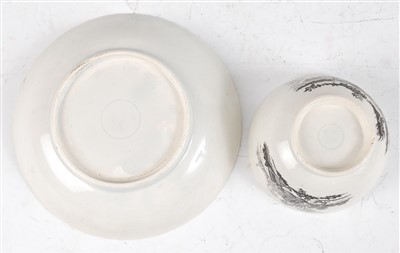 Lot 1029 - An 18th century porcelain tea bowl on stand,...