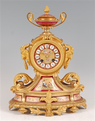 Lot 1371 - A late 19th century French gilt bronze mantel...