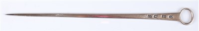 Lot 1075 - A George III silver meat skewer, 2oz, makers...