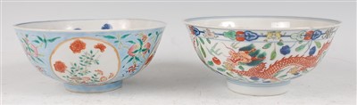 Lot 1337 - A Chinese porcelain bowl, the interior blue...