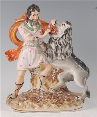 Lot 1045 - A large Victorian Staffordshire flatback...