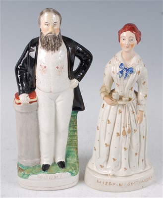 Lot 1046 - A Victorian Staffordshire flatback figure of...