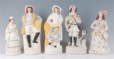 Lot 1054 - A large Victorian Staffordshire flatback...