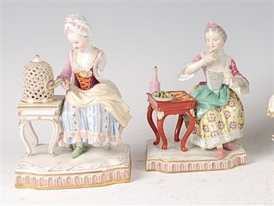 Lot 1009 - A near-pair of circa 1900 Meissen Dresden...