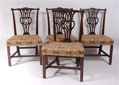 Lot 1452 - A good set of four early George III mahogany...