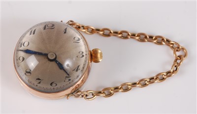 Lot 2611 - A Ladies yellow metal manual wind domed fob...