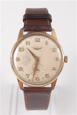 Lot 2651 - A gents 9ct yellow gold Longines 17 jewel...