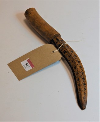 Lot 303 - A Victorian turned beech and penwork decorated...