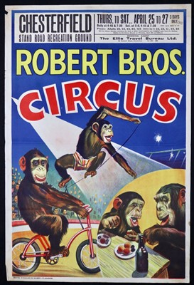 Lot 237 - Robert Brothers Circus poster, chimps (1)