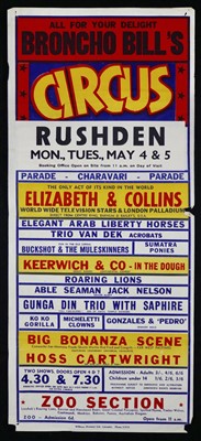 Lot 239 - Broncho Bill’s Circus poster, 1964 (1)