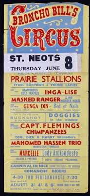 Lot 240 - Broncho Bill’s Circus poster, 1960’s (1)