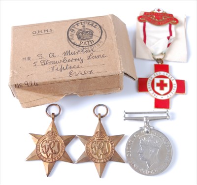 Lot 406 - A WW II group of three to include 1939-1945...