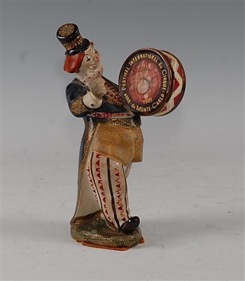 Lot 399 - A 20th century French porcelain figure of a clown, dated 1981, inscribed 'Creation Rozewicz to the base, 21cm high