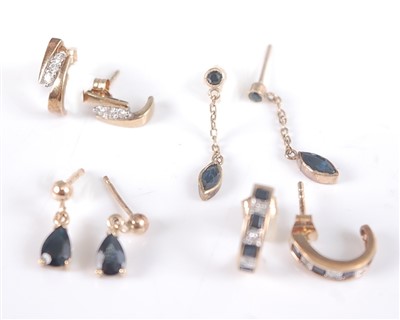 Lot 2656 - Four pairs of earrings, comprising the...