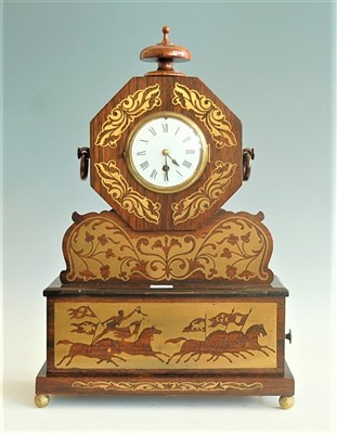 Lot 401 - A mid-19th century rosewood and brass inlaid...