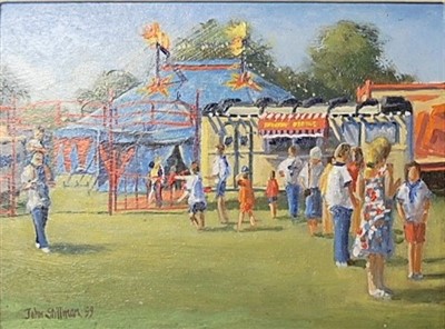 Lot 414 - John Stillman (b.1968) - Showtime, oil on...