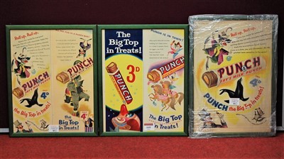 Lot 440 - A set of three advertising prints for Punch...