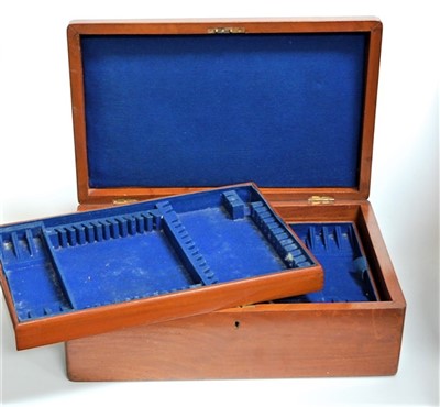 Lot 262 - A circa 1900 mahogany fitted canteen box (no...