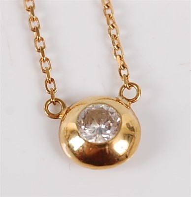 Lot 2691 - A contemporary 18ct gold diamond pendant, the...