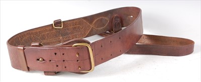 Lot 225 - An early 20th century brown leather Sam Browne belt