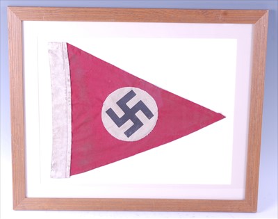 Lot 90 - A German N.S.D.A.P. pennant, mounted for...