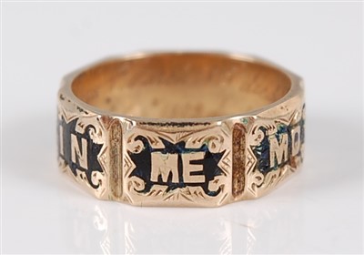 Lot 2743 - A Victorian yellow metal mourning ring,...