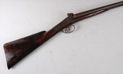 Lot 466 - A 19th century double barrel muzzle loading...