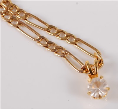 Lot 2762 - A modern 9ct gold flat curblink necklace, with...