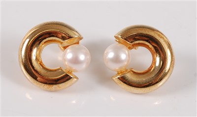 Lot 2768 - A pair of contemporary yellow metal and...
